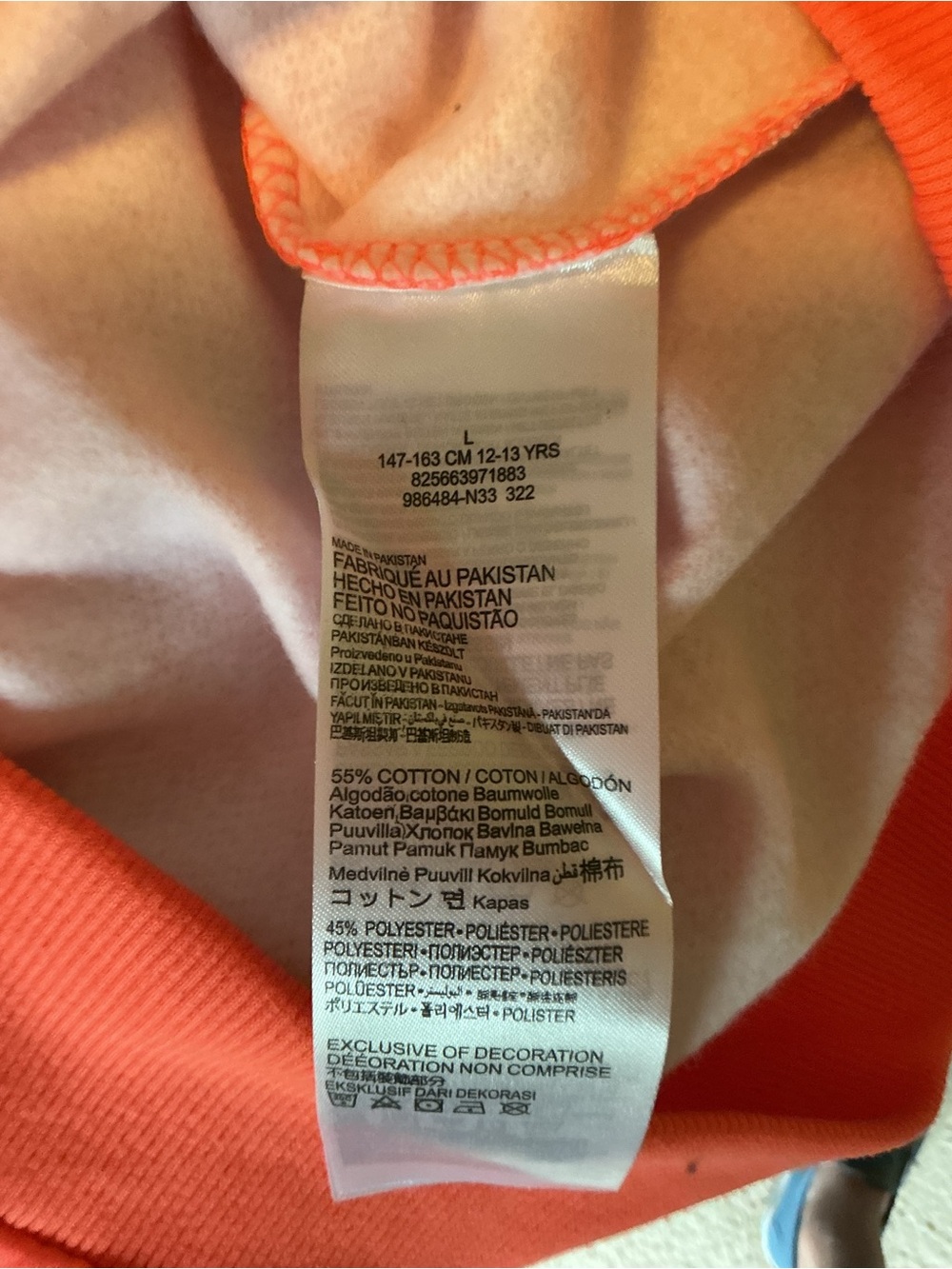 NWT Hurley Bright Orange Hoodie Pullover with Black Logo size Youth (12-13yrs) - Picture 5 of 5